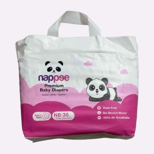 Photo 1 of 2 - ECOBABI - NB Size (Pack of 36) Premium Cotton Disposable Diapers - <5 Kgs (TAPE TYPE) | ECOBABI® Cotton Diapers for New Borns