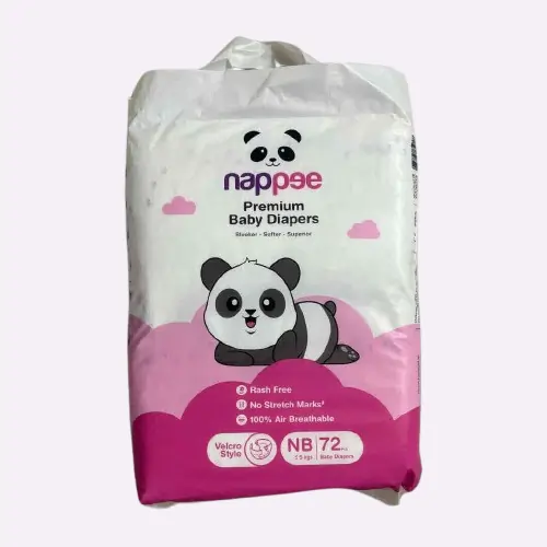 Photo 1 of 2 - ECOBABI - NB Size (Pack of 72) Premium Cotton Disposable Diapers - <5 Kgs (TAPE TYPE) | ECOBABI® Cotton Diapers for New Borns