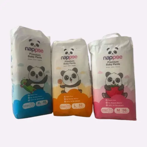 Photo 3 of 5 - ECOBABI - M Size (Pack of 56) Premium Cotton Disposable Diapers (PANT TYPE) - 6 to 11 Kgs | ECOBABI® Cotton Diapers for New Borns