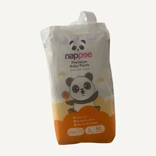 Photo 1 of 5 - ECOBABI - L Size (Pack of 52) Premium Cotton Disposable Diapers (PANT TYPE) - 9 to 14 Kgs | ECOBABI® Cotton Diapers for New Borns