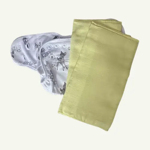 Photo 3 of 3 - ECOBABI - Cloth Reusable Diapers for Babies 6-12 months and 2 Pre-fold Inserts | ECOBABI® Cotton Diapers for New Borns