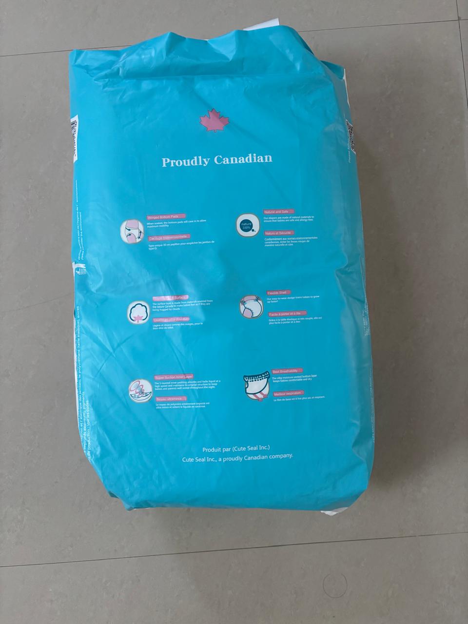 Photo 3 of 3 - Cute Seal Size -L Baby Diapers - 52 Count Pack: The Most Wonderful Gift for Your Baby's Comfort and Protection, Secure Fit, Hypoallergenic, Breathable Design for Sensitive Skin | ECOBABI® Cotton Diapers for New Borns