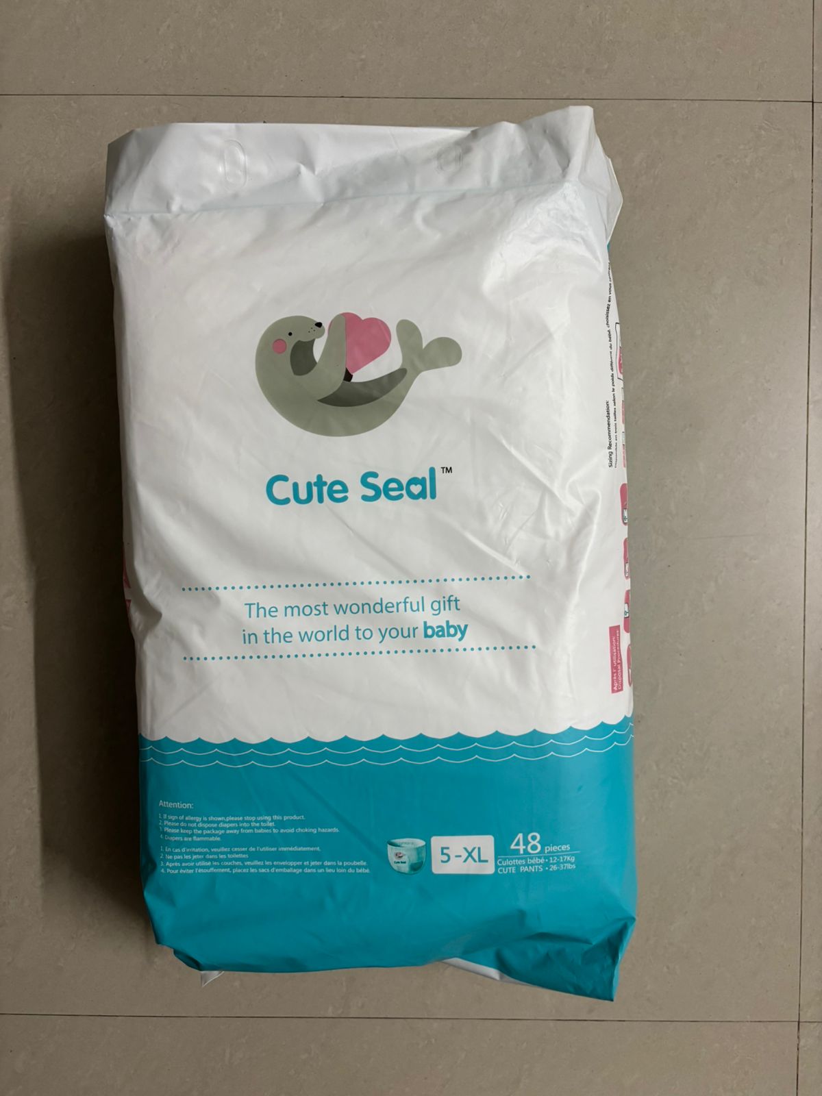Photo 1 of 3 - ECO BABI -Cute Seal Baby Diaper Pants - 48 Count (Size-XL)- Super Absorbent, Comfortable Fit, and Gentle on Sensitive Skin - Keeps Your Little One Dry and Happy All Day and Night | ECOBABI® Cotton Diapers for New Borns